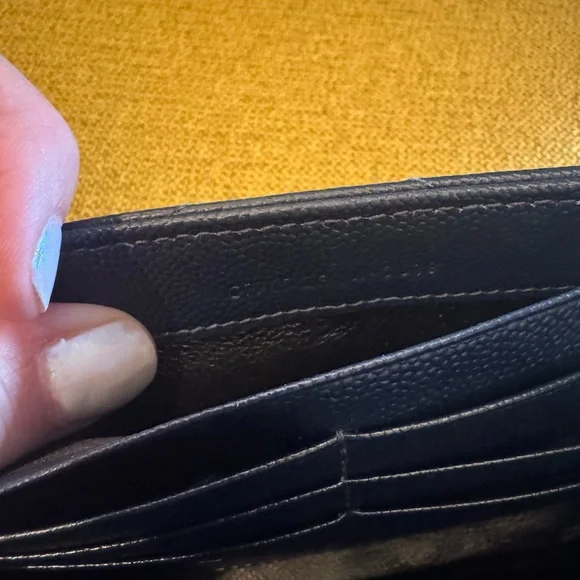 Yves Saint Laurent Cassandre Matelasse Large Flap Wallet in Grain Leather Navy - Picture 10 of 14